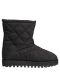 Dolce & Gabbana Black Quilted Effect Mid Calf Boots Shoes