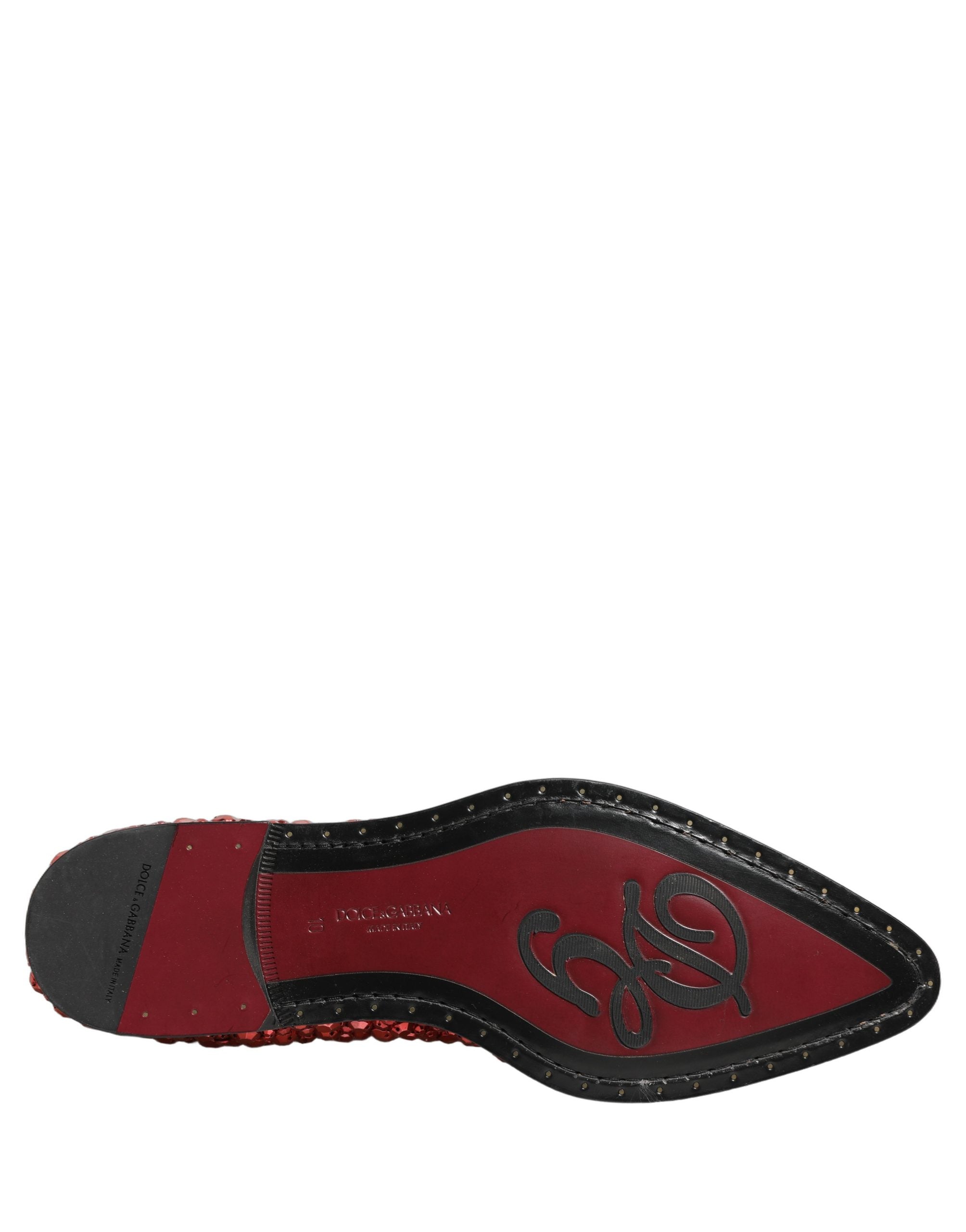 Dolce & Gabbana Red Embellished Chelsea Ankle Boots Shoes