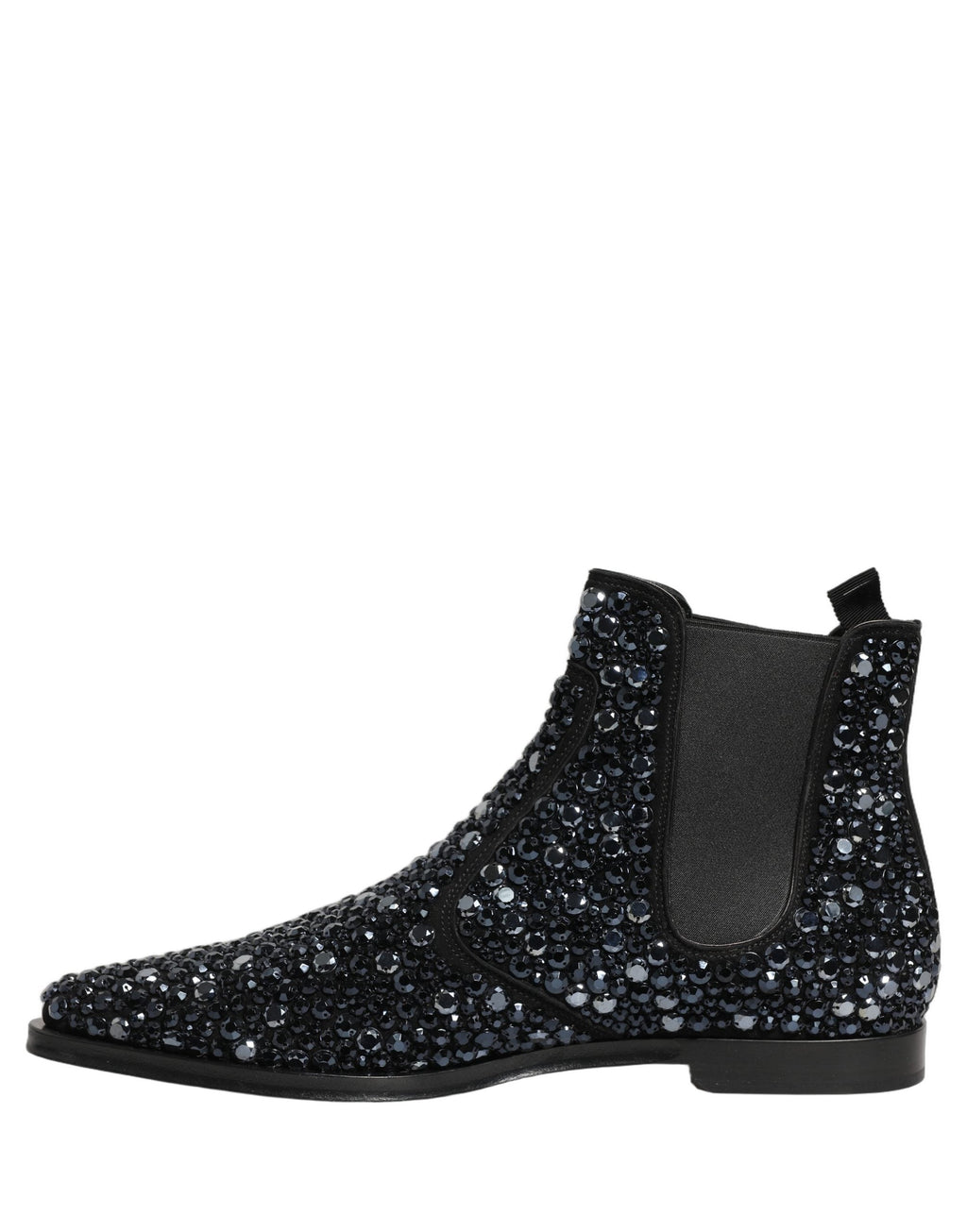 Dolce & Gabbana Black Embellished Chelsea Ankle Boots Shoes