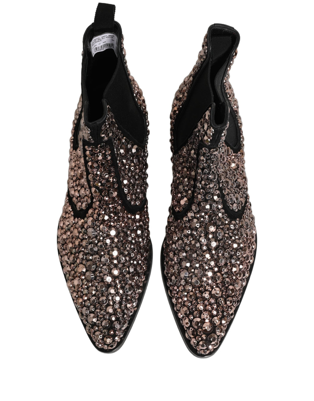 Dolce & Gabbana Silver Embellished Chelsea Ankle Boots Shoes
