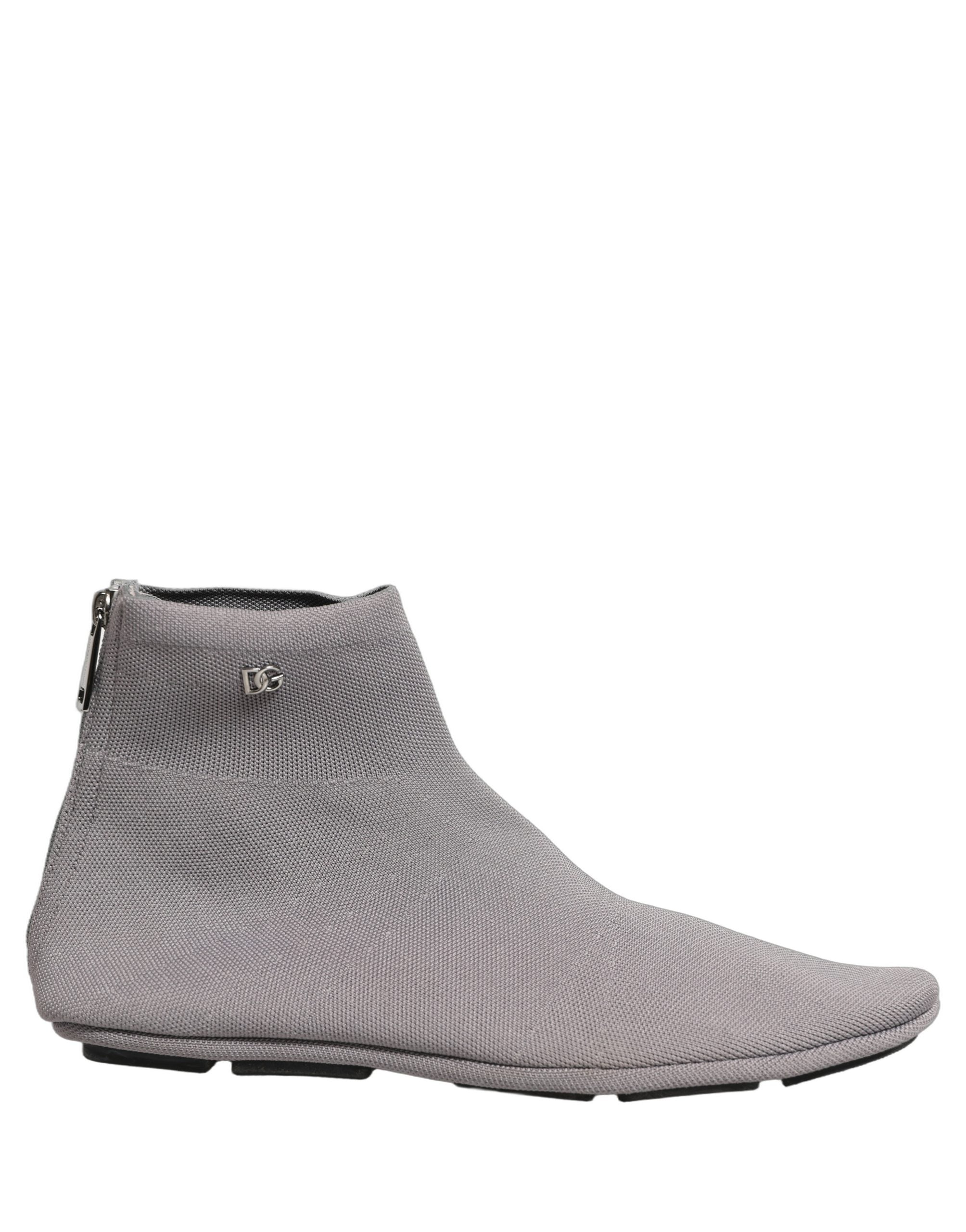 Dolce & Gabbana Gray Stretch Mesh Men Ankle Boots Shoes