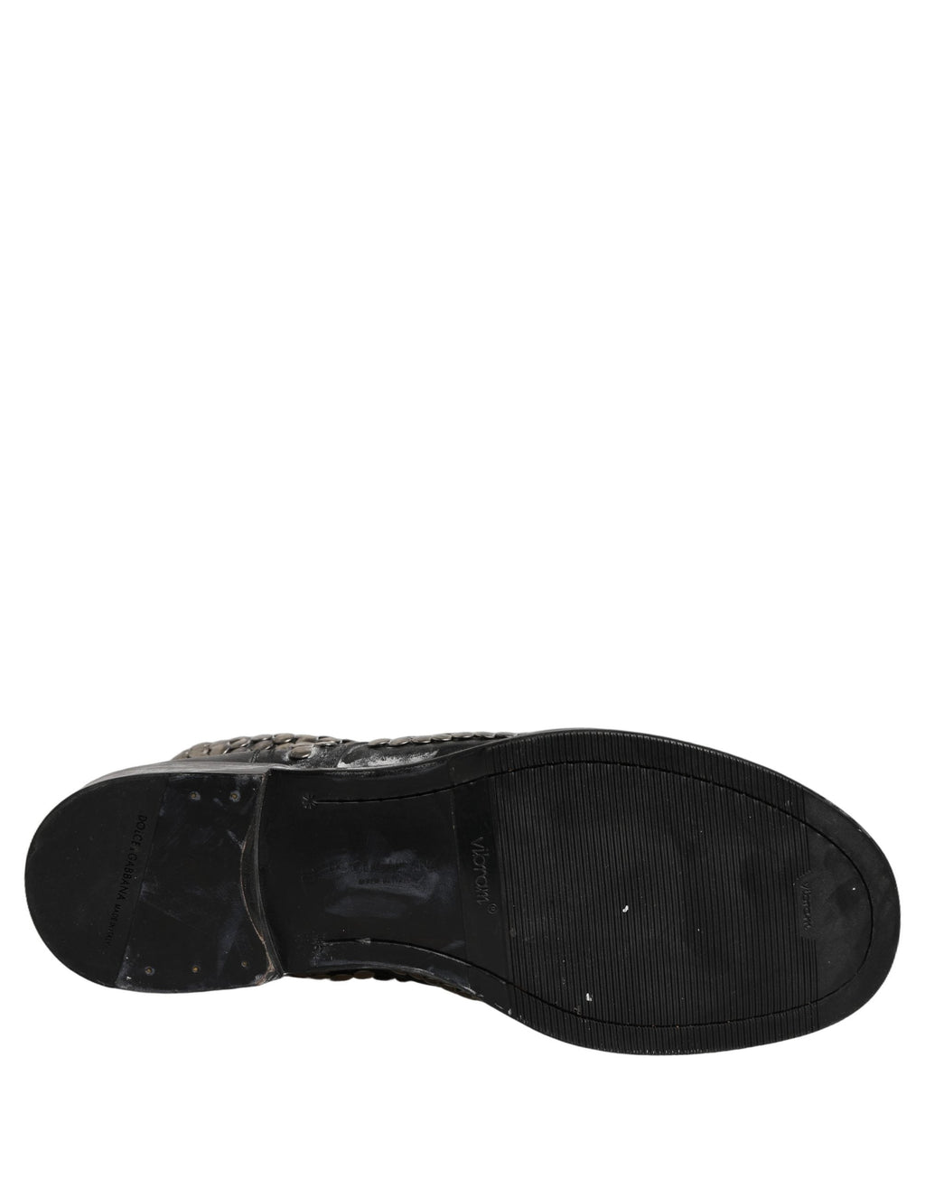 Dolce & Gabbana Black Leather Runway Studs Ankle Boots Shoes