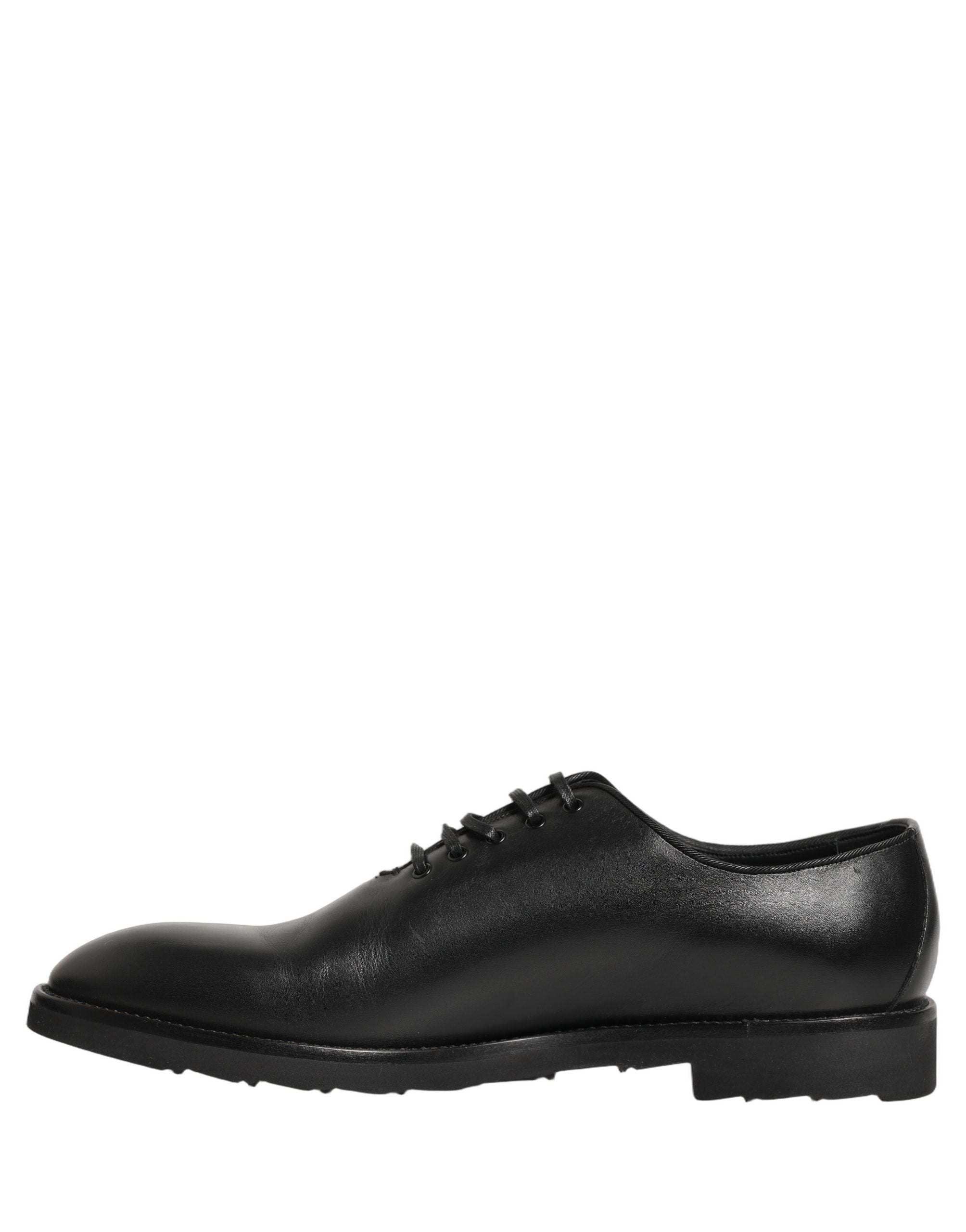 Dolce & Gabbana Black Leather Men Oxford Dress Formal Shoes