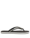 Dolce & Gabbana Black Embellished Rubber Flip Flops Men Shoes