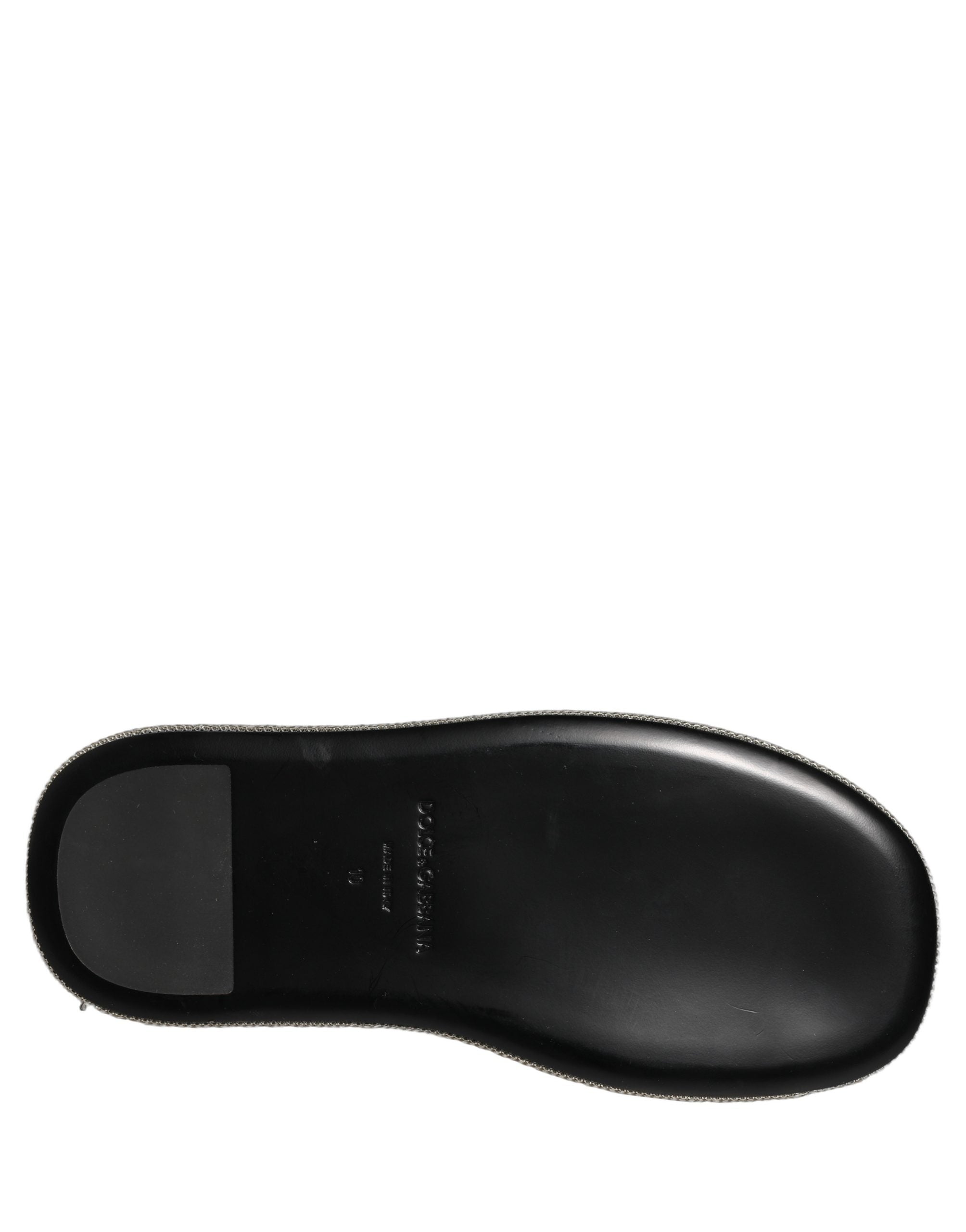 Dolce & Gabbana Black Crystal Embellished Platform Men Slides Shoes