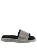 Dolce & Gabbana Black Crystal Embellished Platform Men Slides Shoes