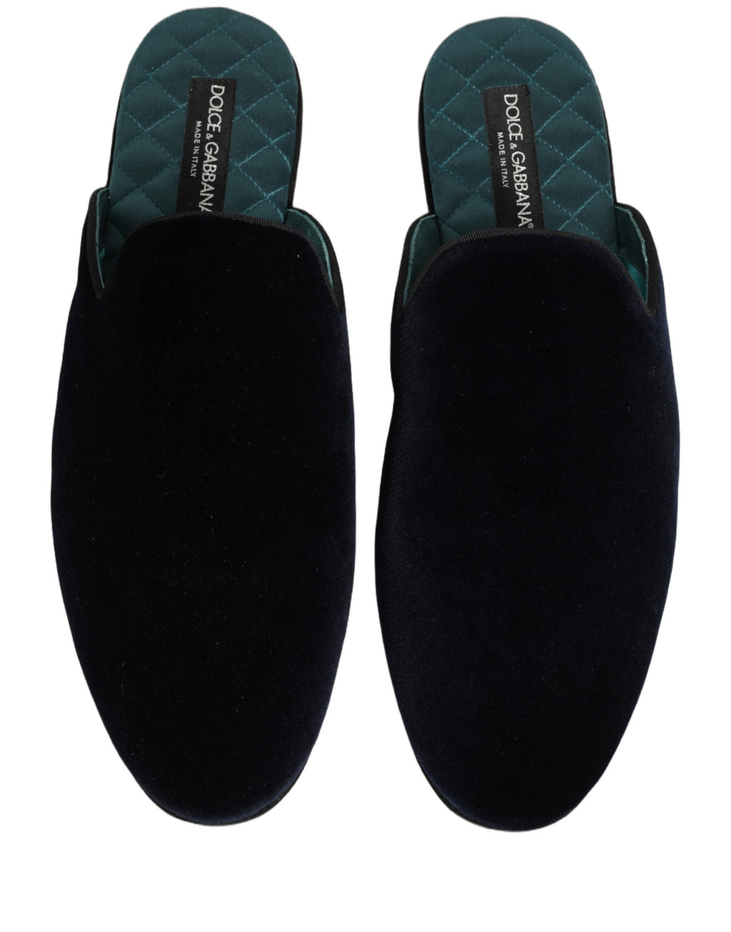 Dolce & Gabbana Dark Blue Suede Slides Flat Slipper Men Shoes