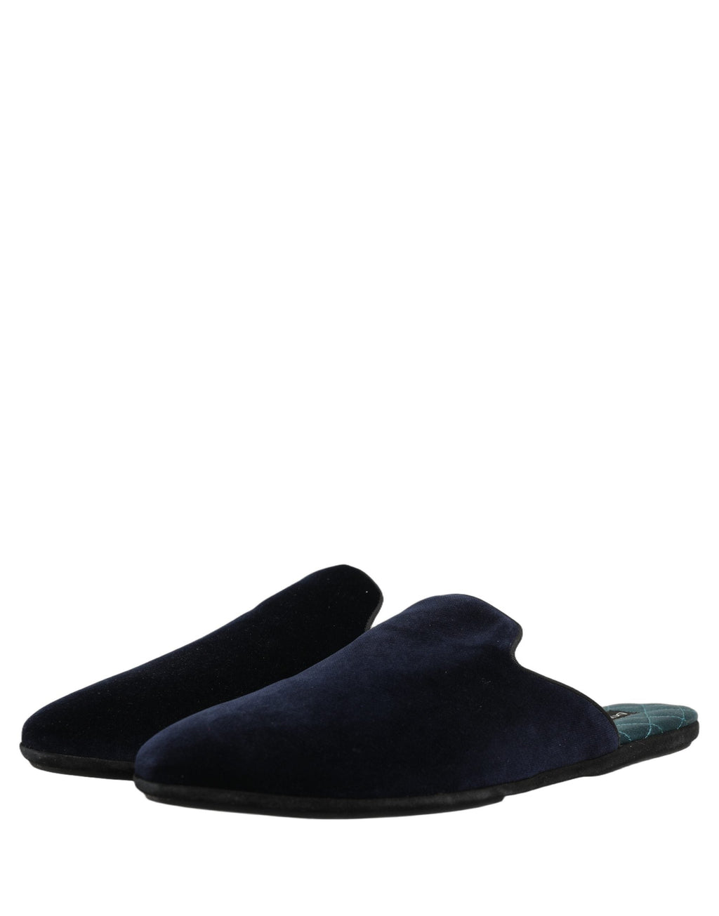 Dolce & Gabbana Dark Blue Suede Slides Flat Slipper Men Shoes
