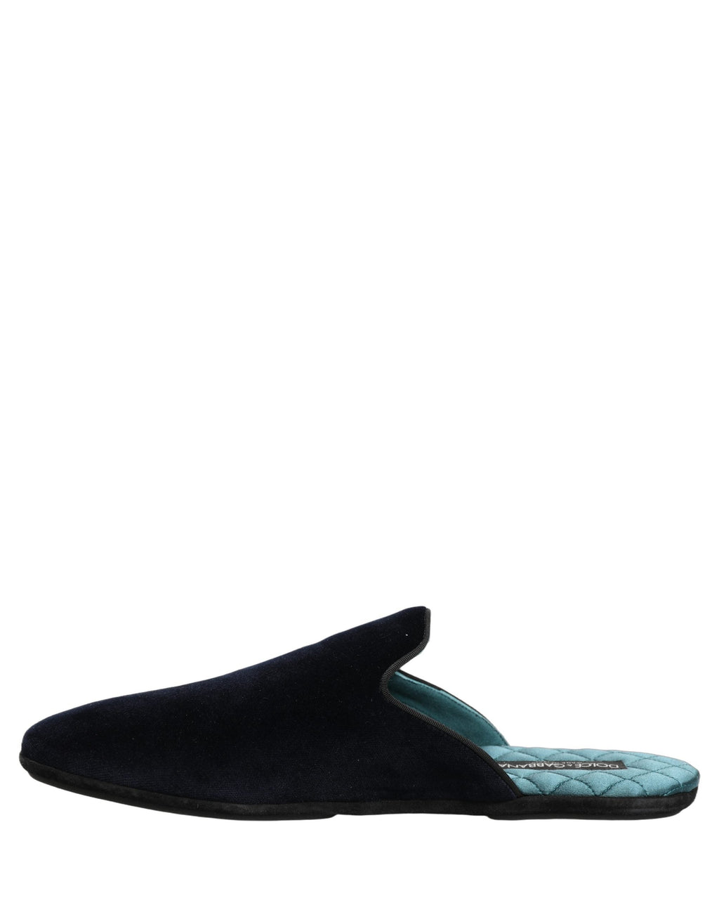 Dolce & Gabbana Dark Blue Suede Slides Flat Slipper Men Shoes