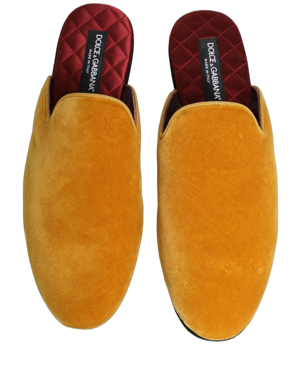 Dolce & Gabbana Yellow Suede Slides Flat Slipper Men Shoes