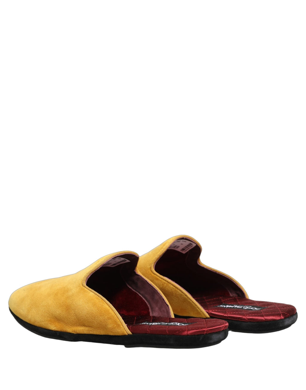 Dolce & Gabbana Yellow Suede Slides Flat Slipper Men Shoes