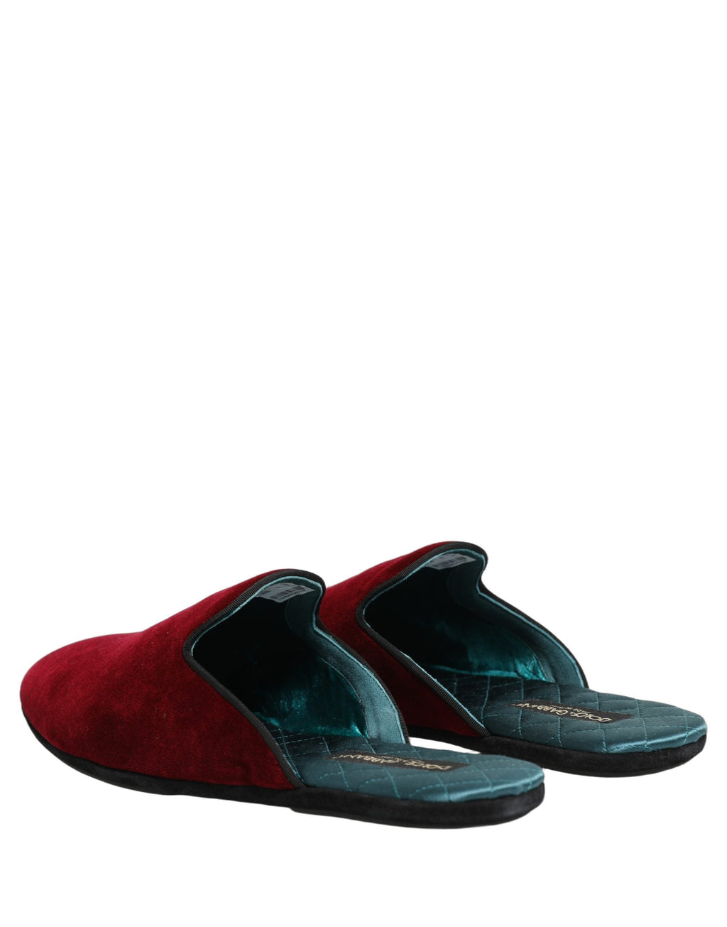 Dolce & Gabbana Red Suede Slides Flat Slipper Men Shoes