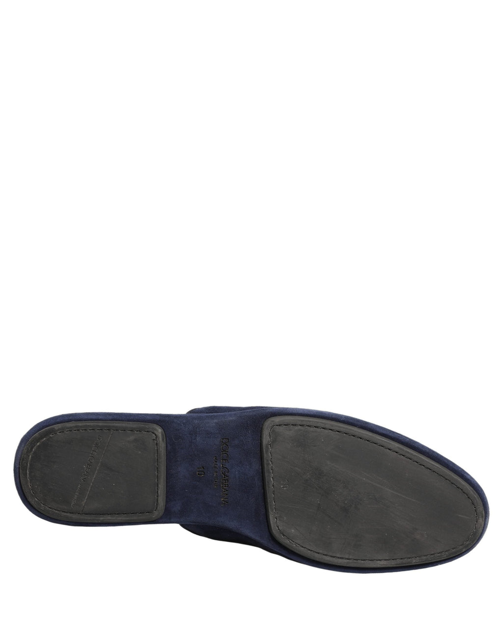 Dolce & Gabbana Blue Suede Slides Flat Slipper Men Shoes