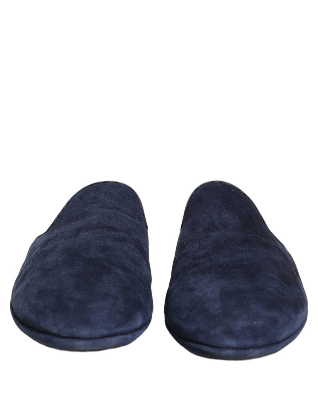 Dolce & Gabbana Blue Suede Slides Flat Slipper Men Shoes