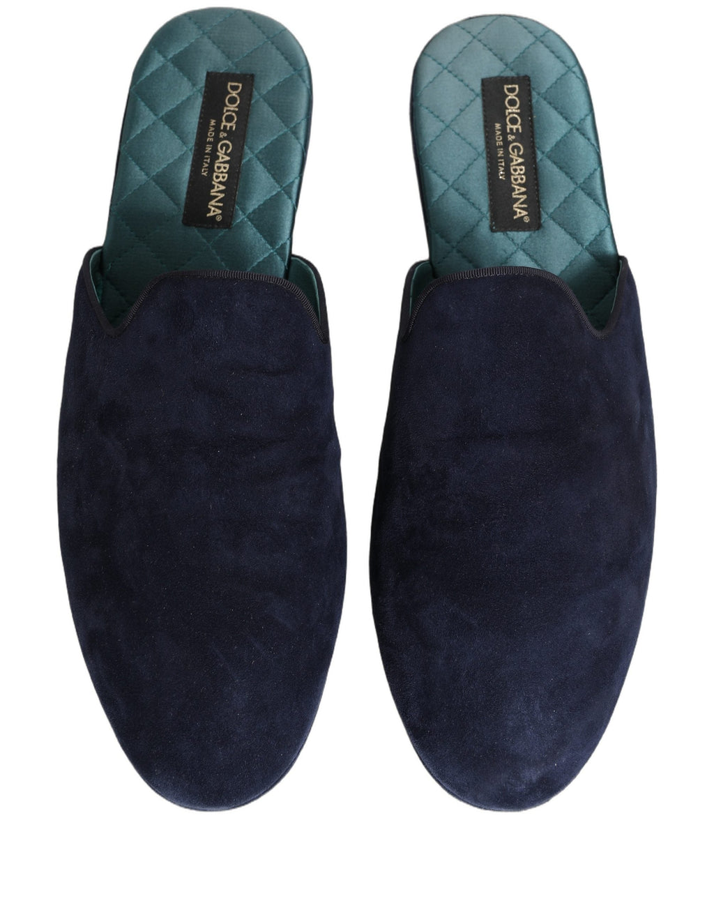 Dolce & Gabbana Blue Suede Slides Flat Slipper Men Shoes