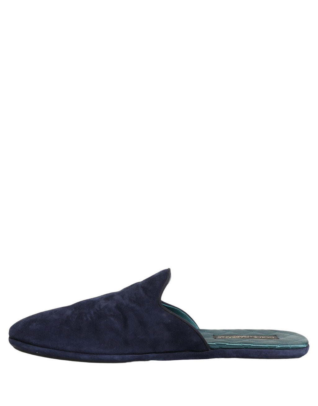Dolce & Gabbana Blue Suede Slides Flat Slipper Men Shoes