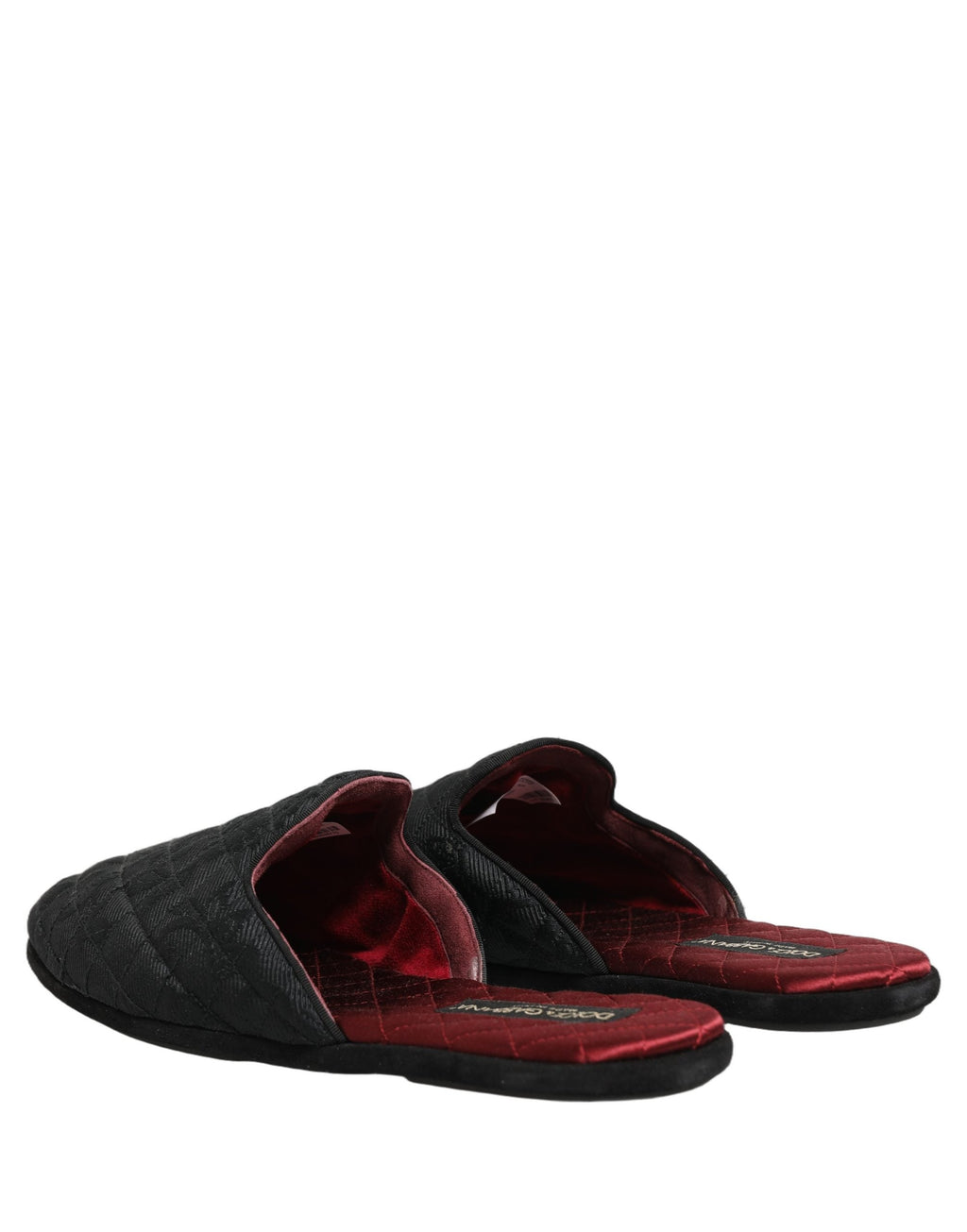 Dolce & Gabbana Black Floral Brocade Slides Slippers Shoes