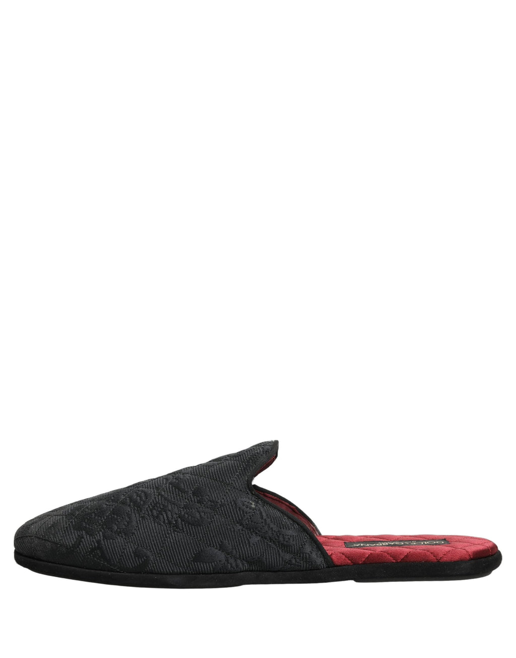 Dolce & Gabbana Black Floral Brocade Slides Slippers Shoes