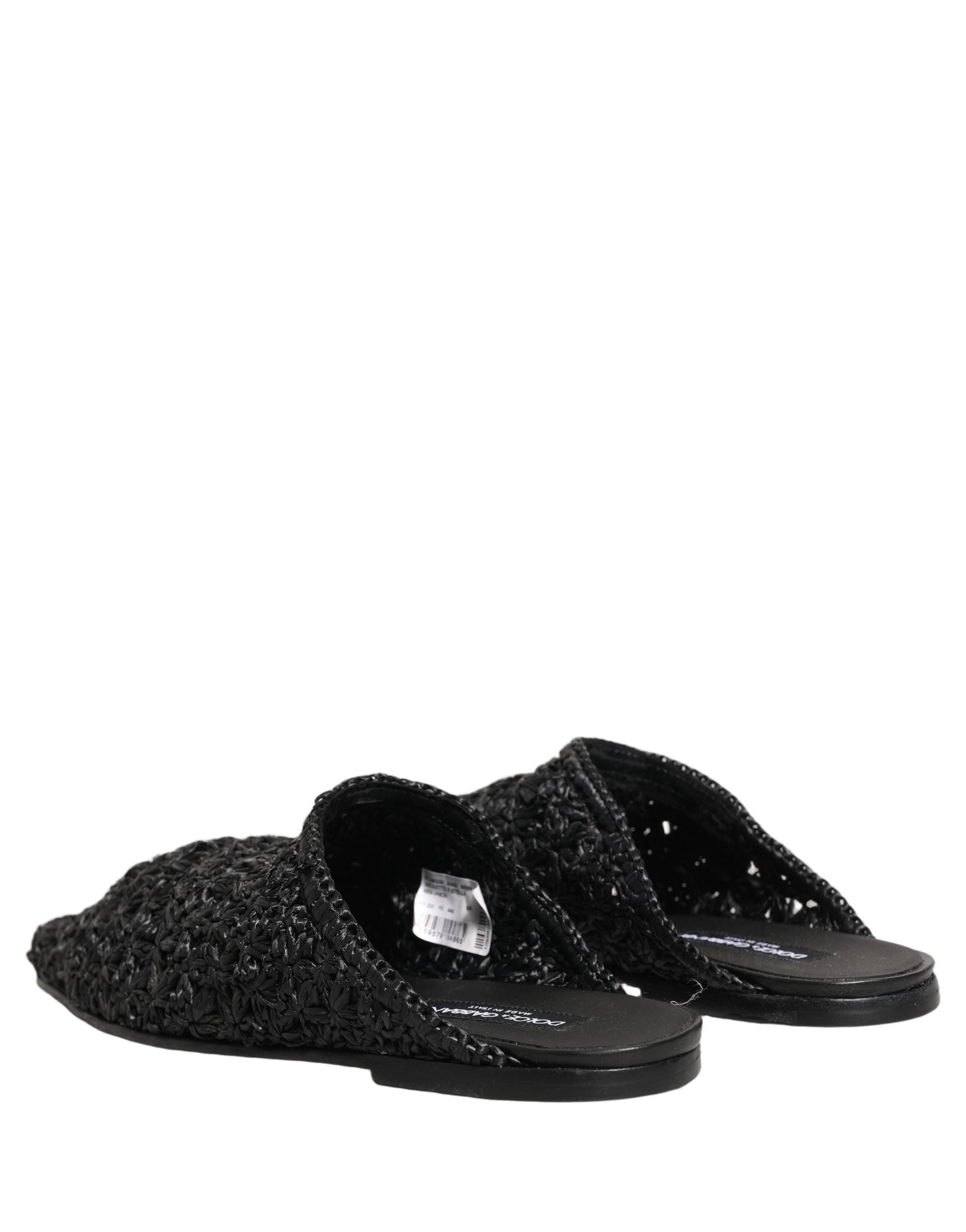Dolce & Gabbana Black Mules Slides Slippers Men Flats Shoes