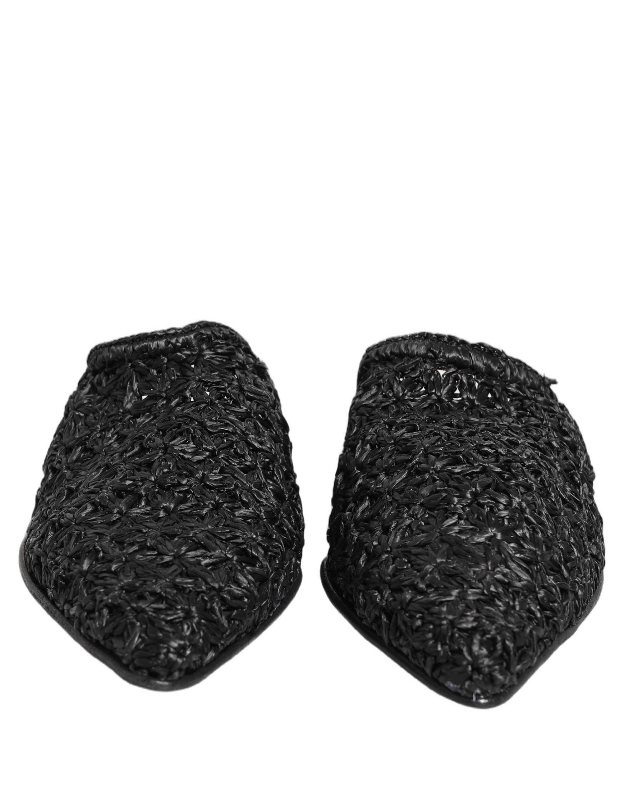 Dolce & Gabbana Black Mules Slides Slippers Men Flats Shoes