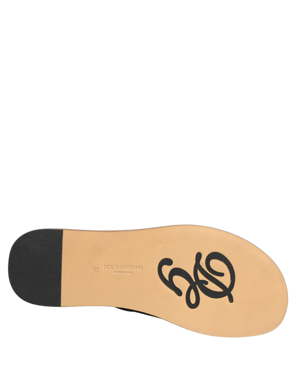 Dolce & Gabbana Brown Leather Slides Sandals Flats Men Shoes