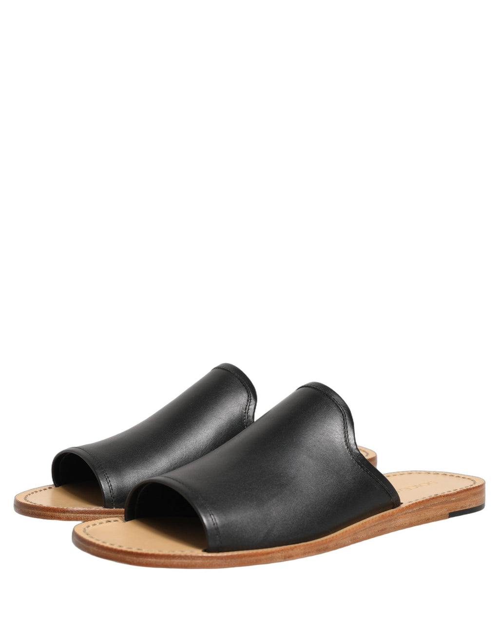 Dolce & Gabbana Brown Leather Slides Sandals Flats Men Shoes
