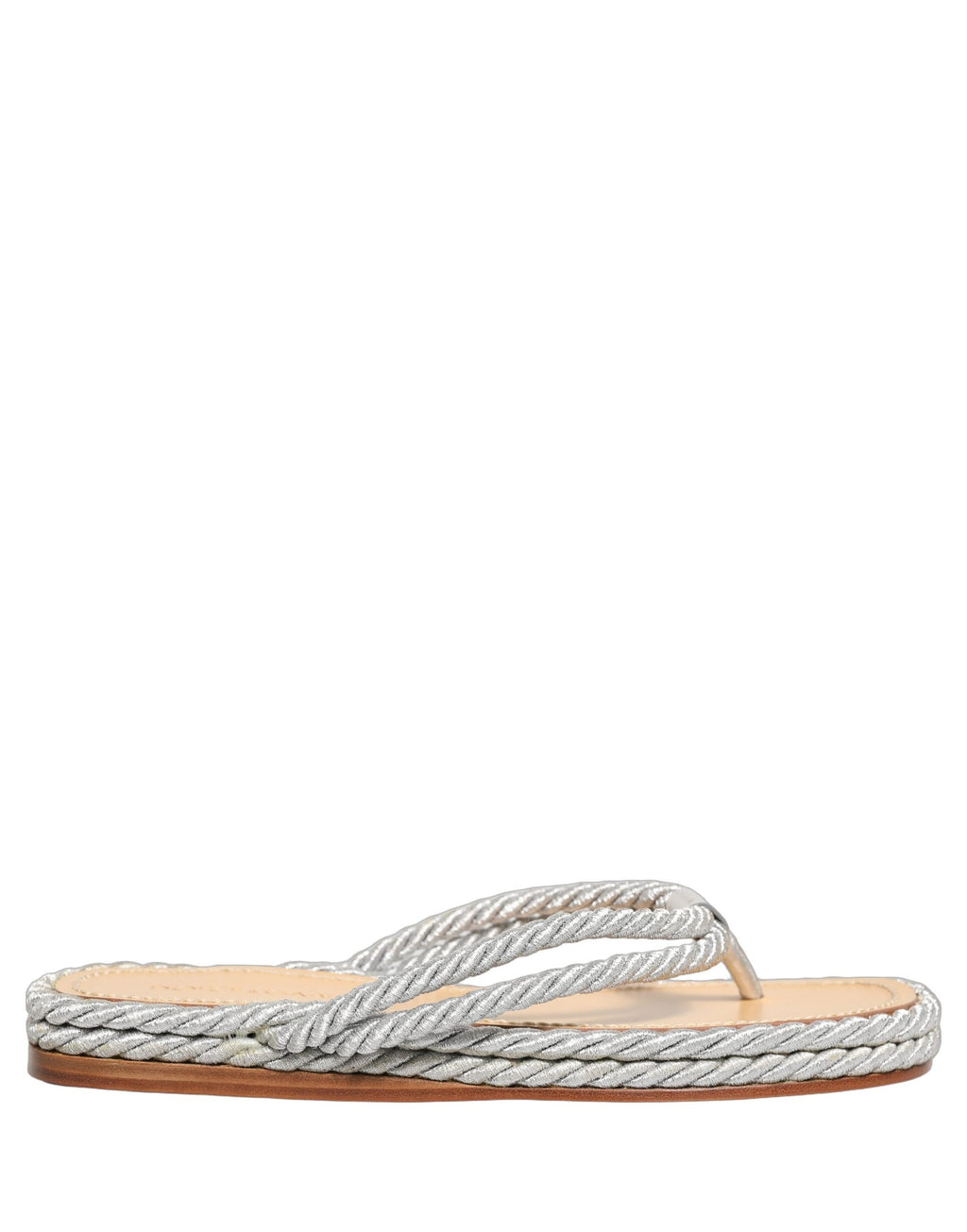 Dolce & Gabbana Silver Rope Slides Sandals Flip Flops Shoes