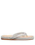Dolce & Gabbana Silver Rope Slides Sandals Flip Flops Shoes