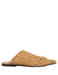 Dolce & Gabbana Beige Woven Straw Slides Sandals Flats Shoes