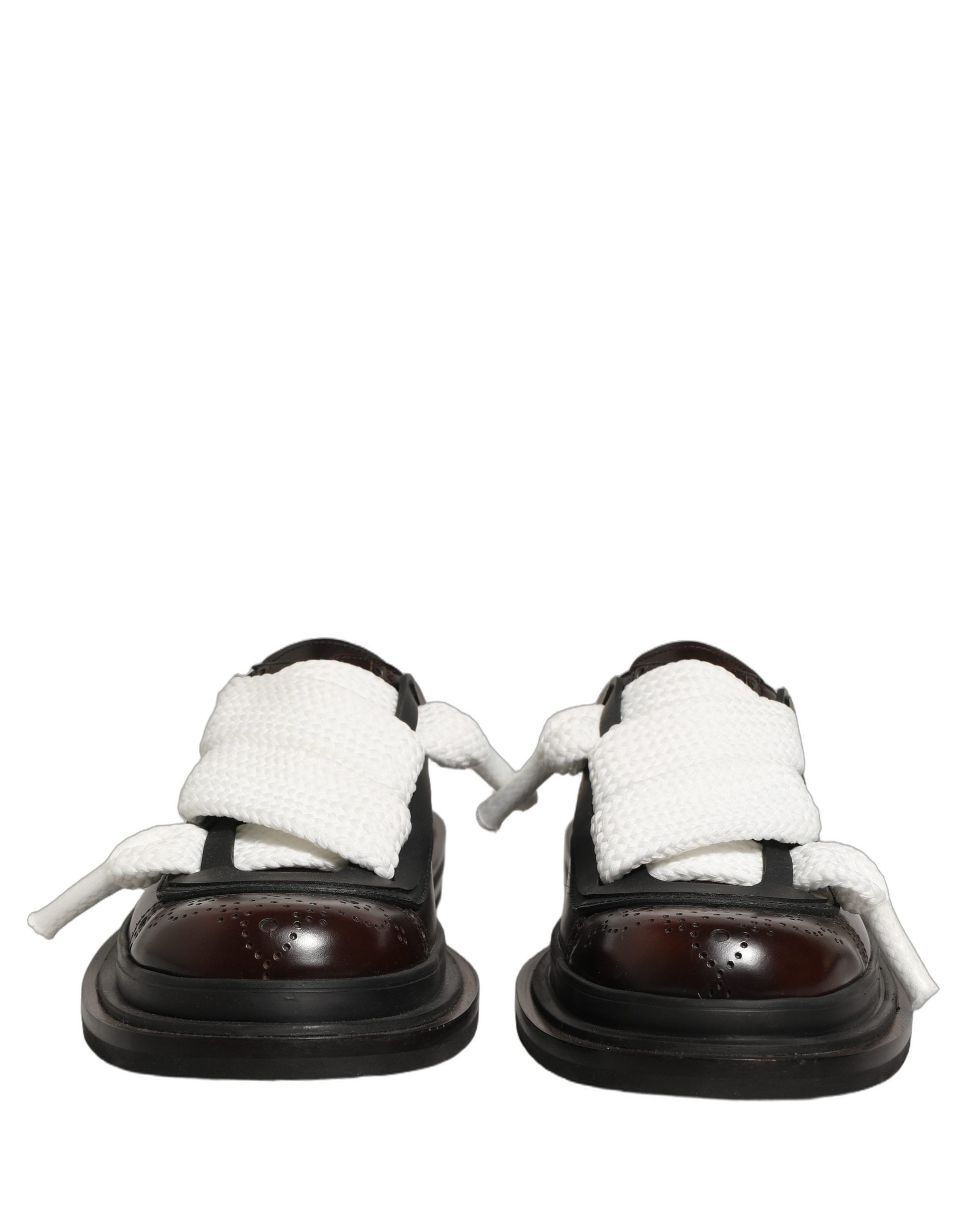 Dolce & Gabbana Brown Leather Slip On Flat Sandals Men Shoes