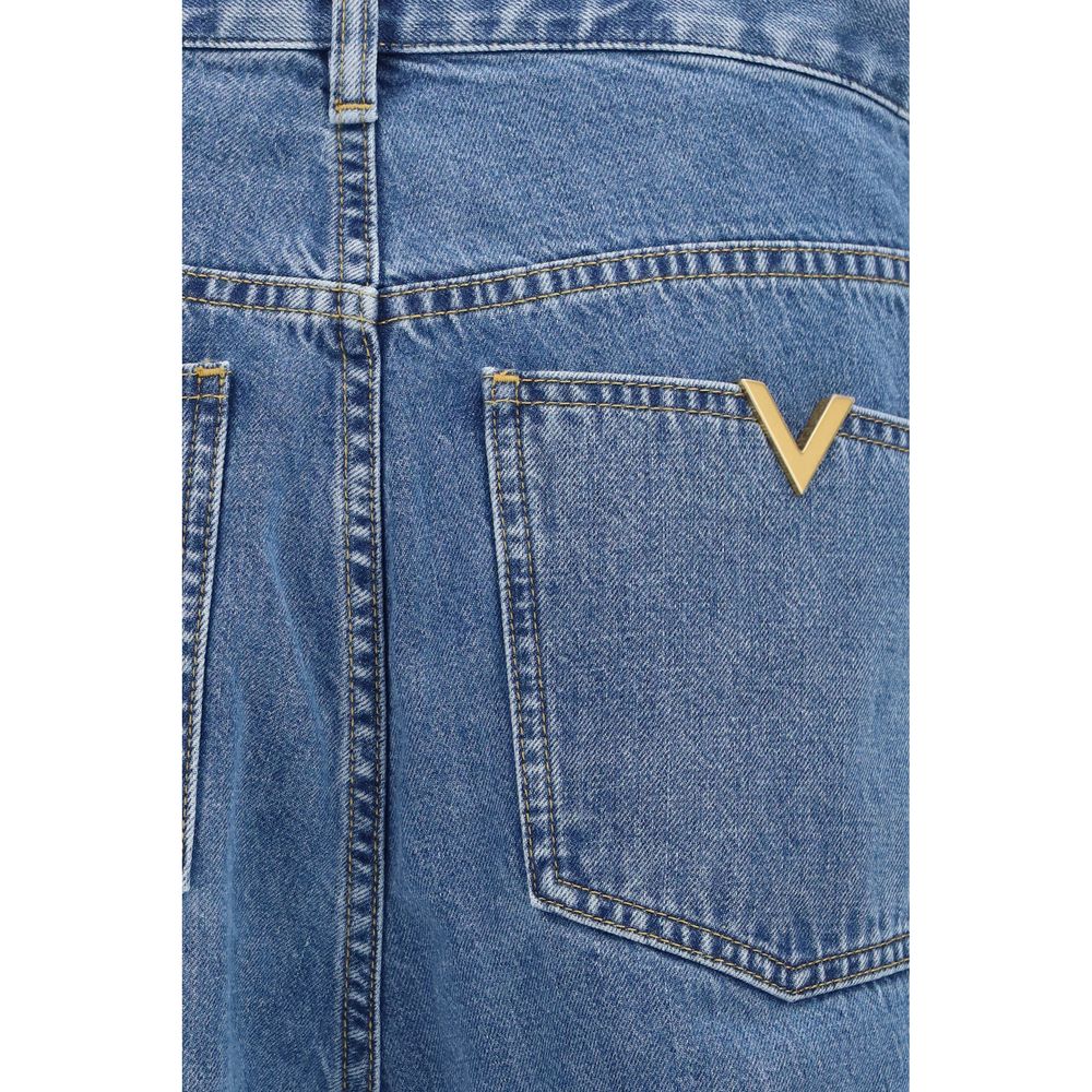 Valentino Garavani Blue Cotton Straight-Leg Jeans
