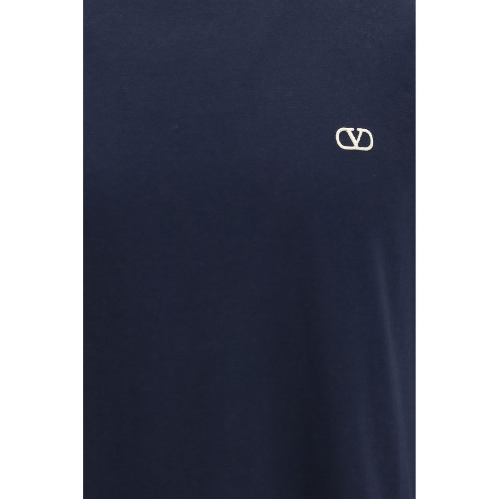 Valentino Garavani Blue Cotton T-Shirt Valentino Garavani
