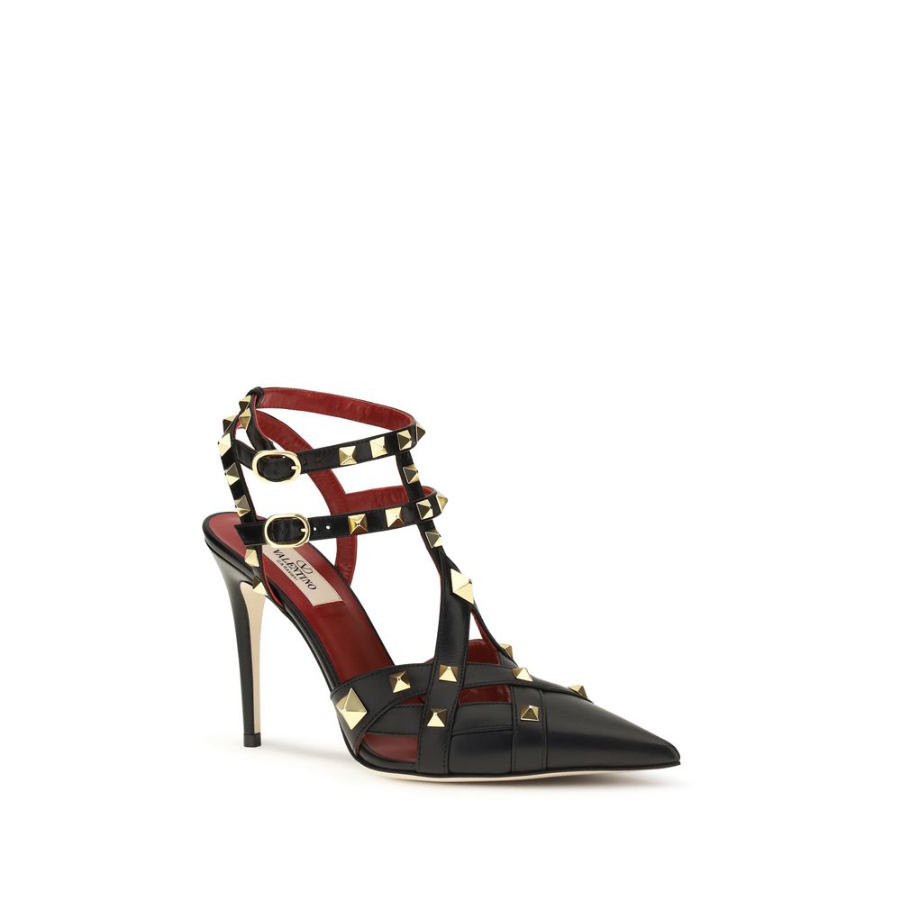 Valentino Garavani Black Goatskin High Heel Pumps