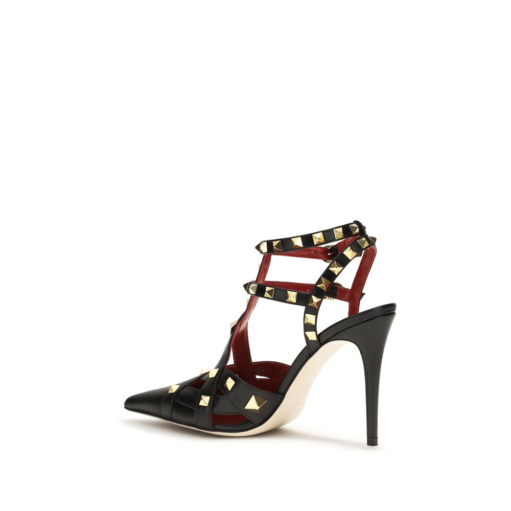 Valentino Garavani Black Goatskin High Heel Pumps