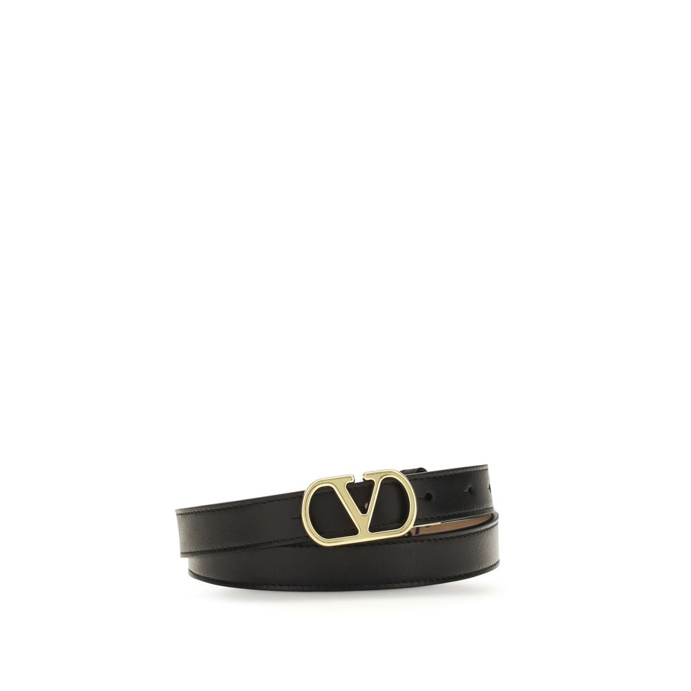 Valentino Garavani Black Calf Leather Bos Taurus Belt