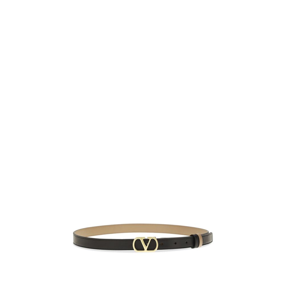 Valentino Garavani Black Calf Leather Bos Taurus Belt