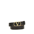 Valentino Garavani Black Calf Leather Bos Taurus Regular Belt