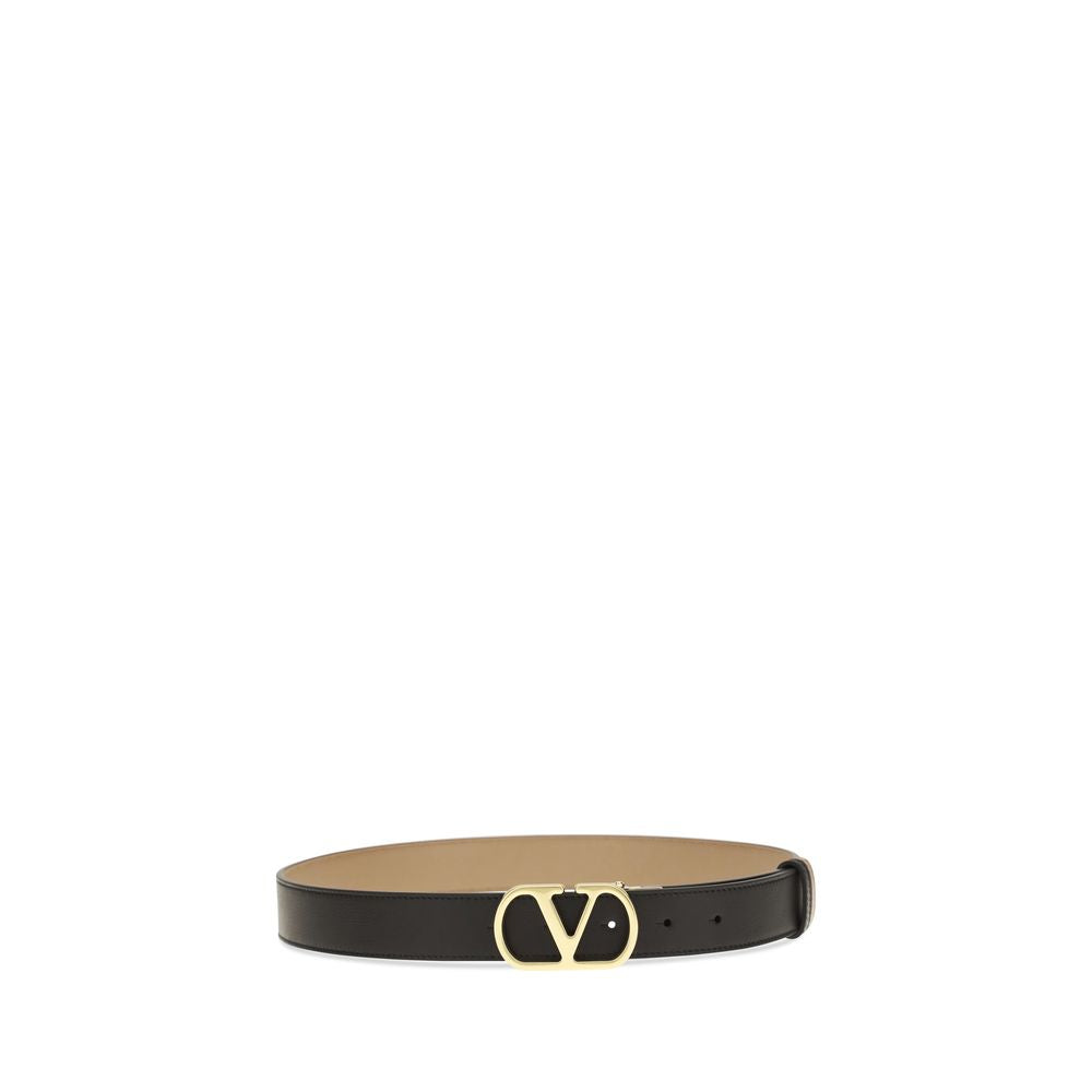 Valentino Garavani Black Calf Leather Bos Taurus Regular Belt