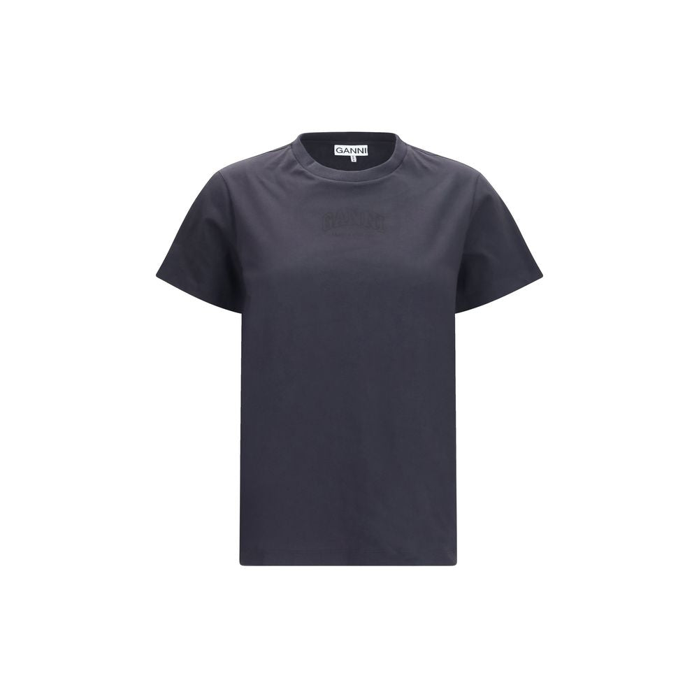 Ganni Black Cotton T-Shirt