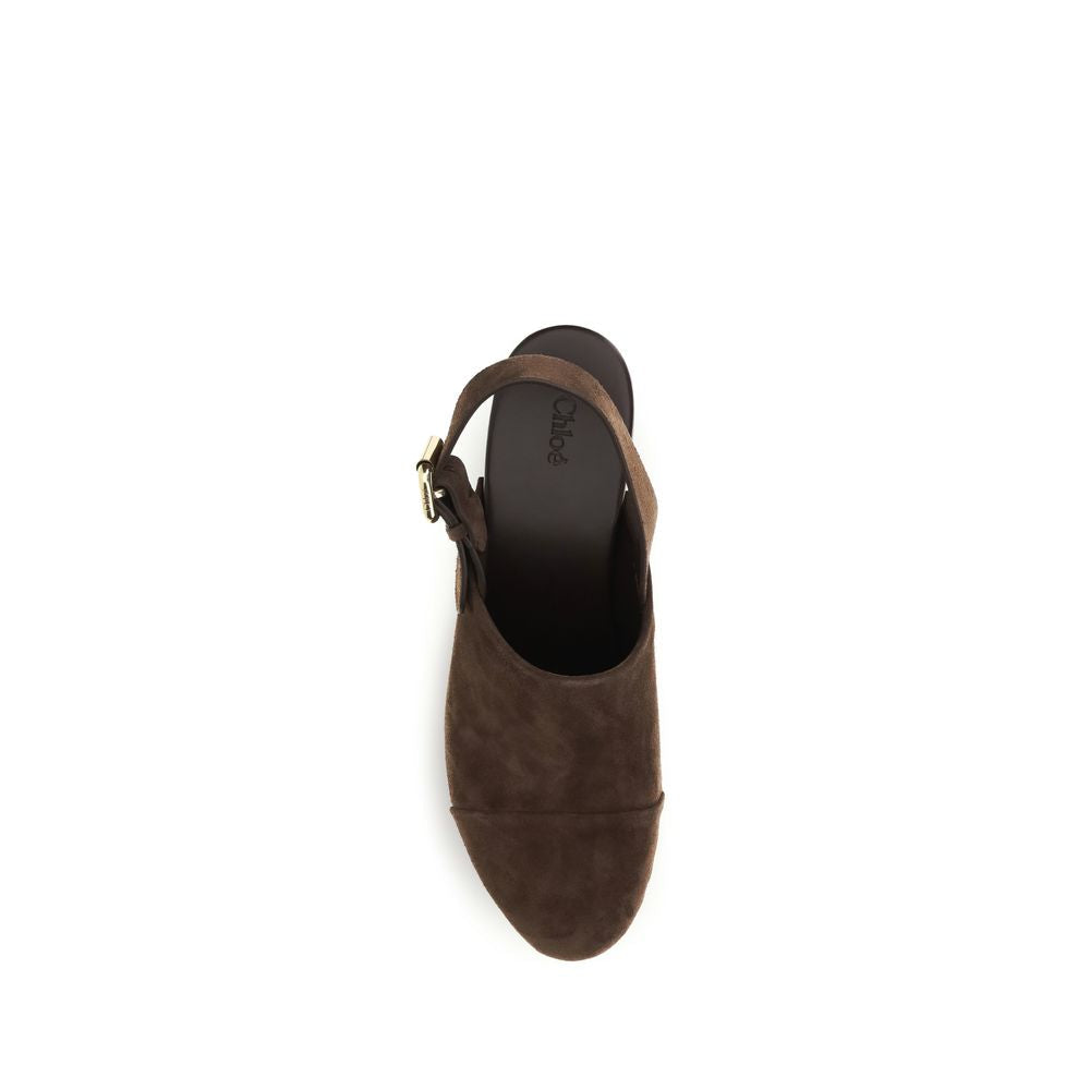 Chloé Brown Calf Leather Bos Taurus Clogs