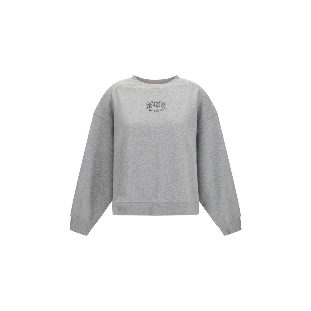 Ganni Gray Cotton Sweatshirt