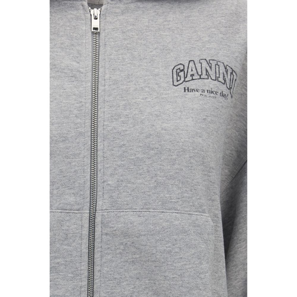 Ganni Gray Cotton Sweatshirt