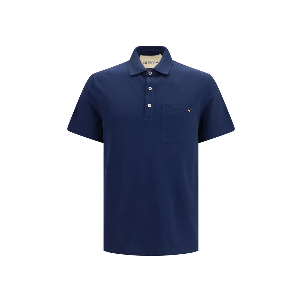 Valentino Garavani Blue Cotton Polo Shirt