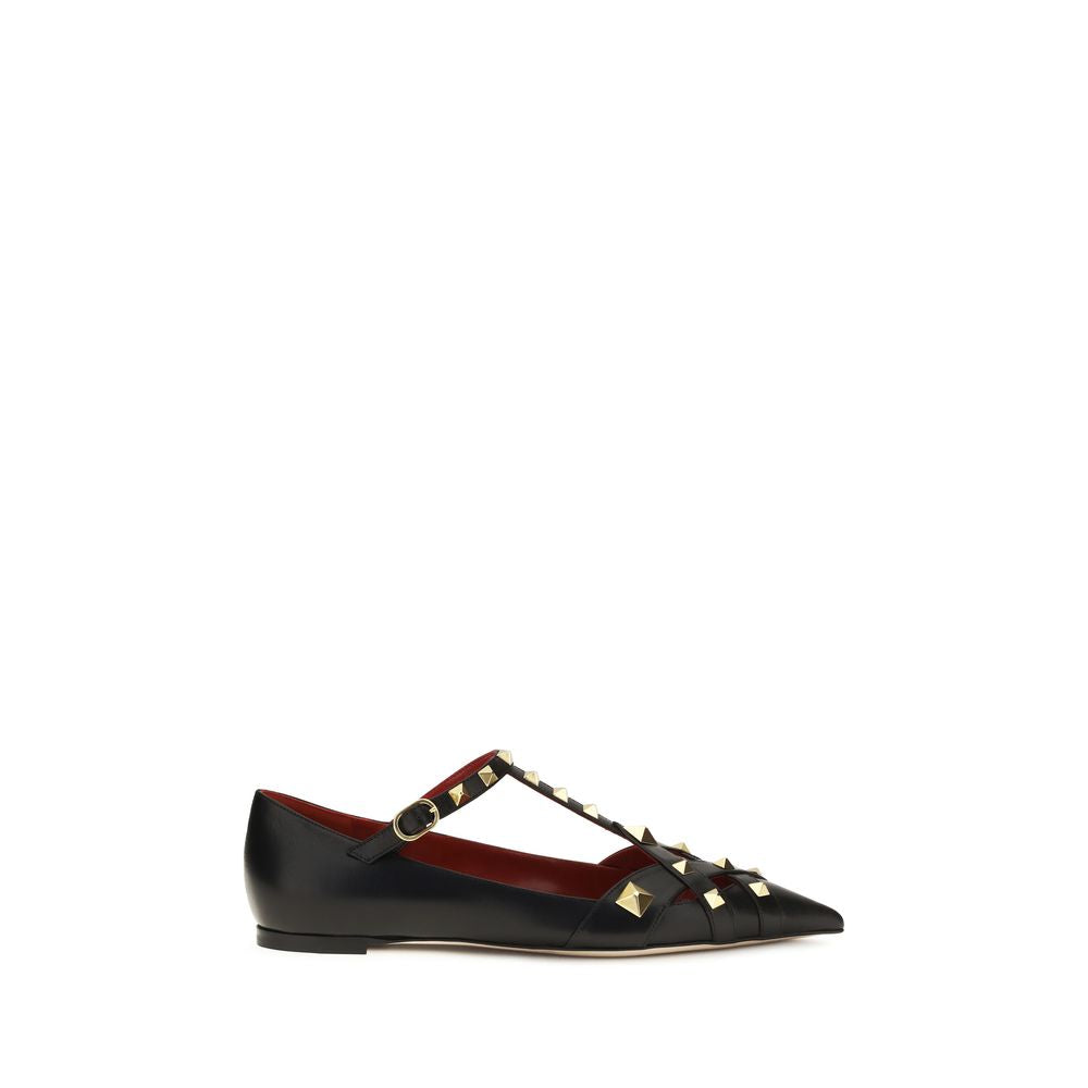 Valentino Garavani Black Goatskin Ballet Flats