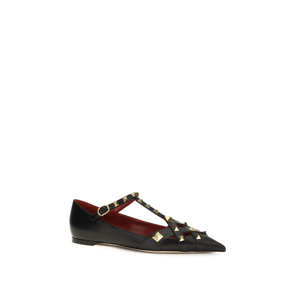 Valentino Garavani Black Goatskin Ballet Flats