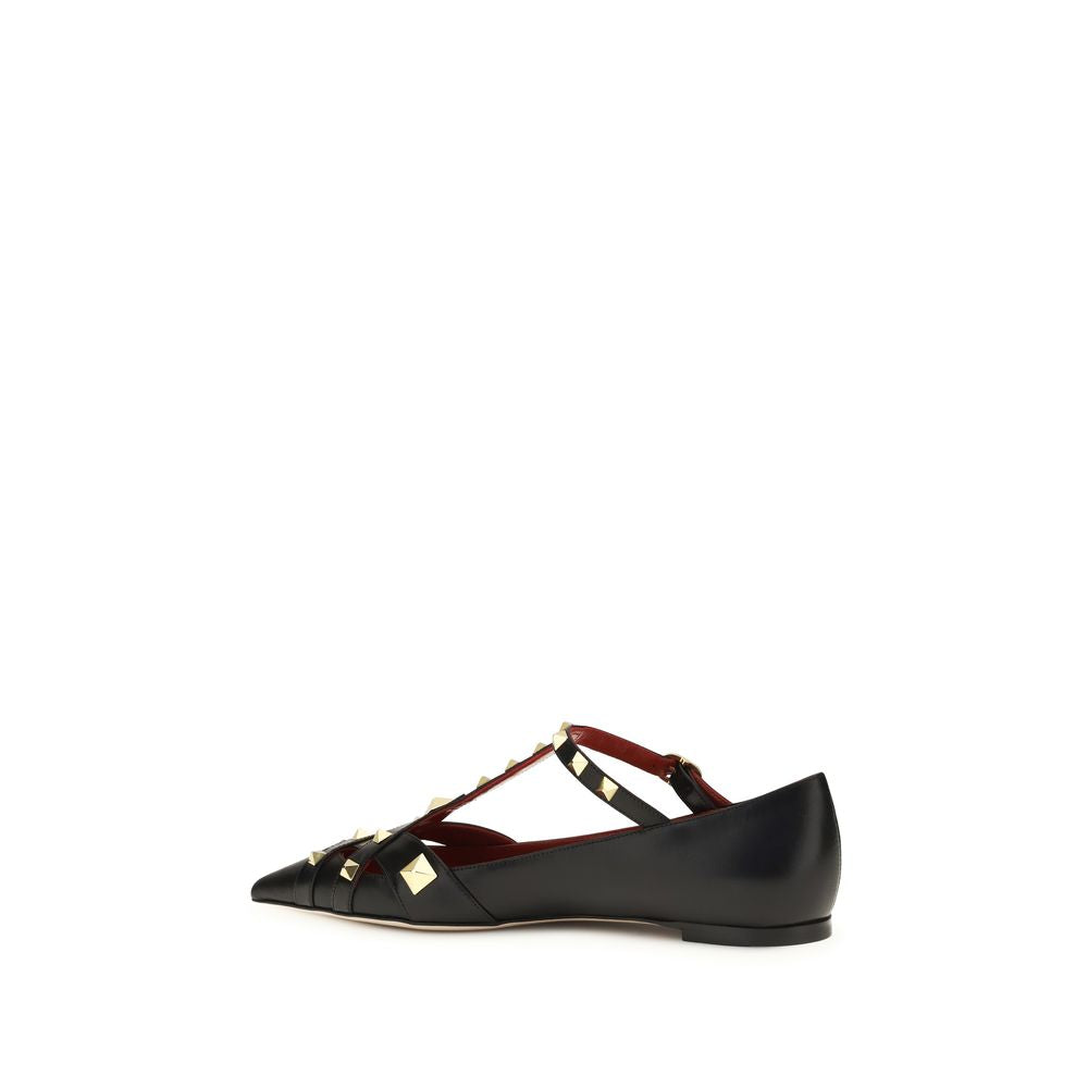 Valentino Garavani Black Goatskin Ballet Flats