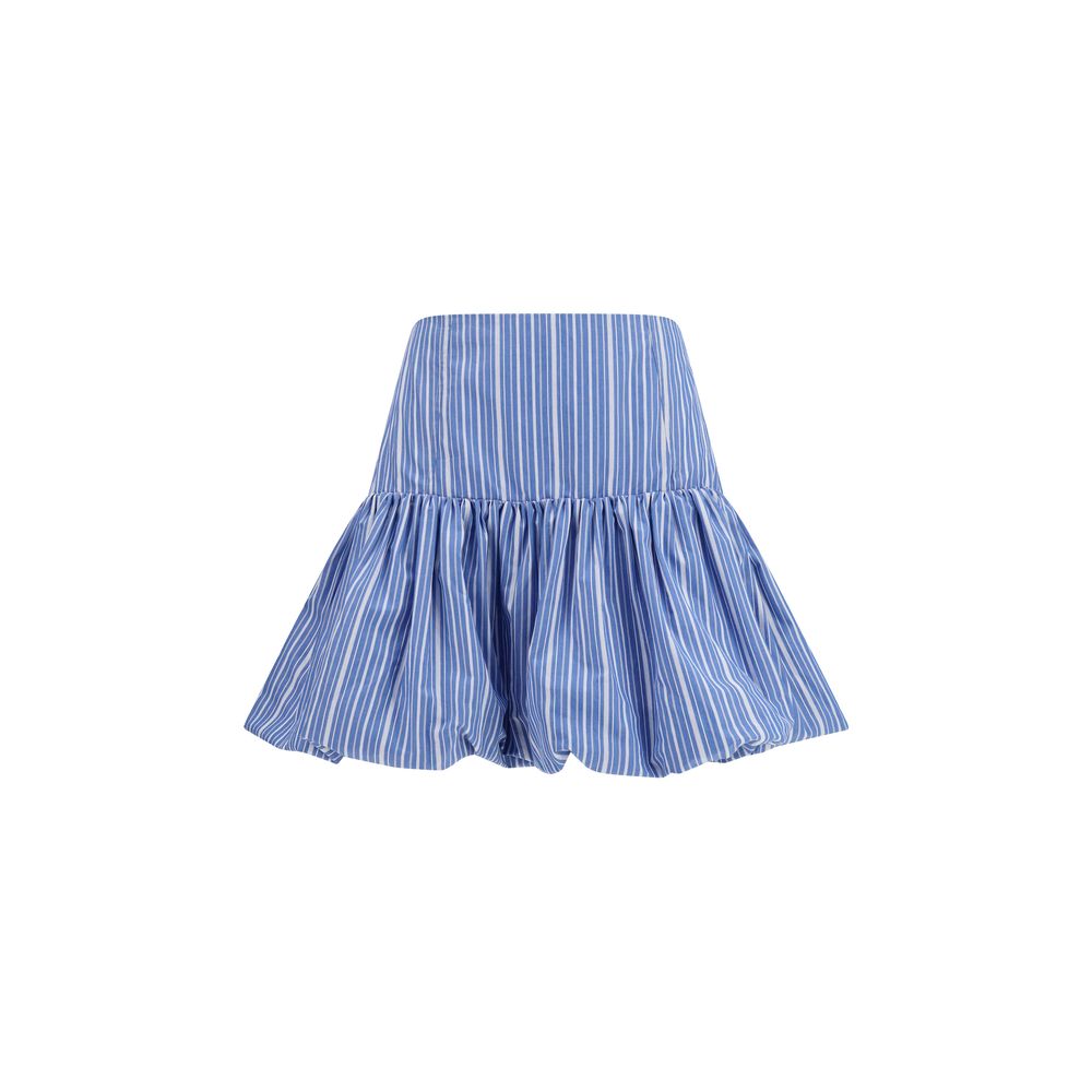 Ganni Blue Cotton Mini Skirt