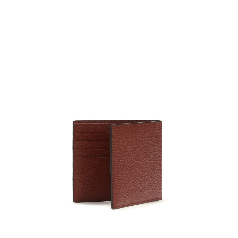 Valentino Garavani Bordeaux Calf Leather Bos Taurus Wallet