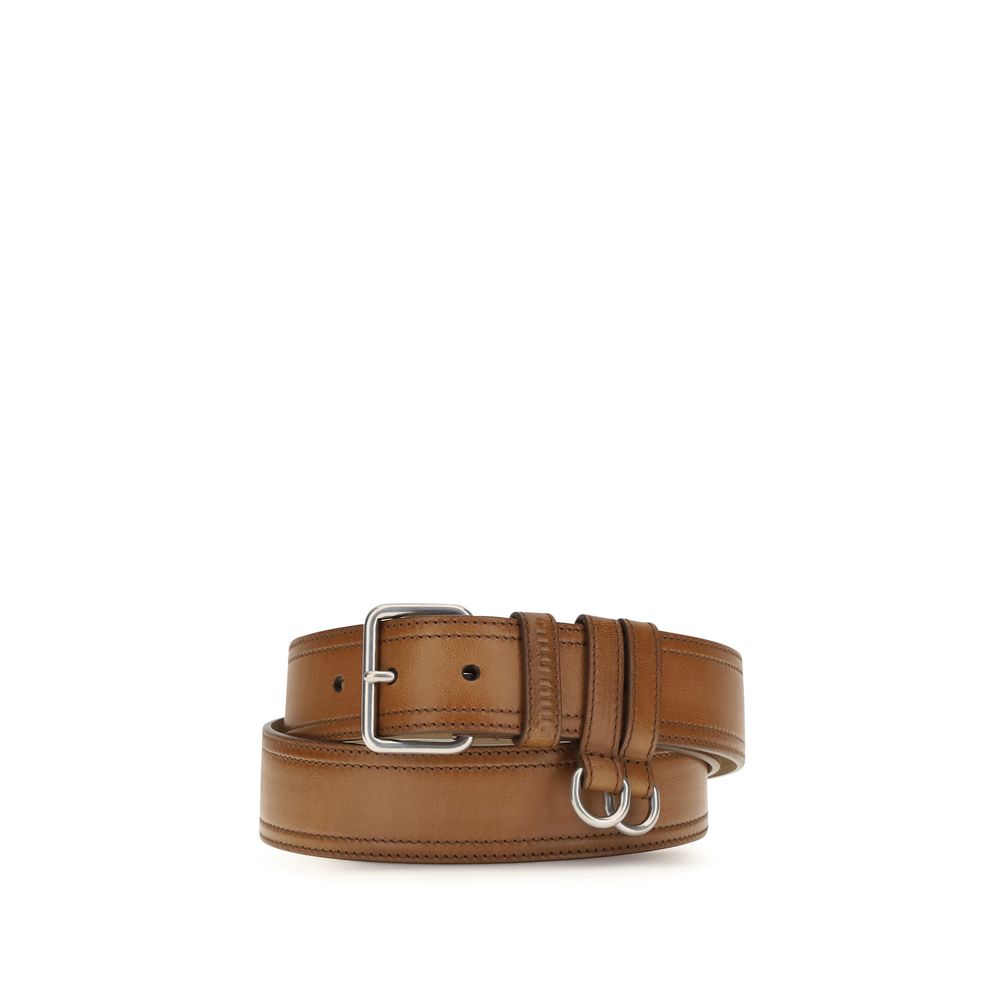 Miu Miu Brown Calf Leather Bos Taurus Regular Belt