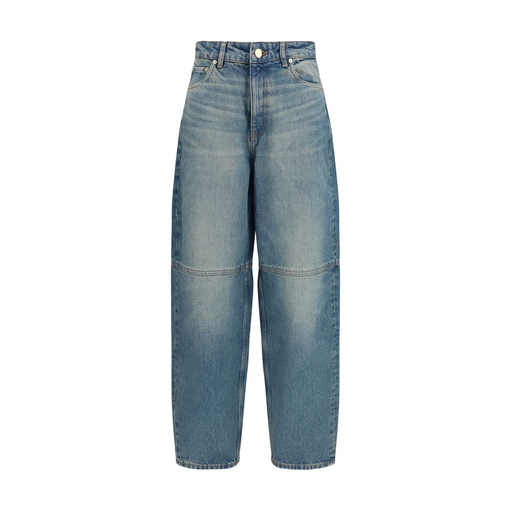 Ganni Blue Cotton Tapered Jeans